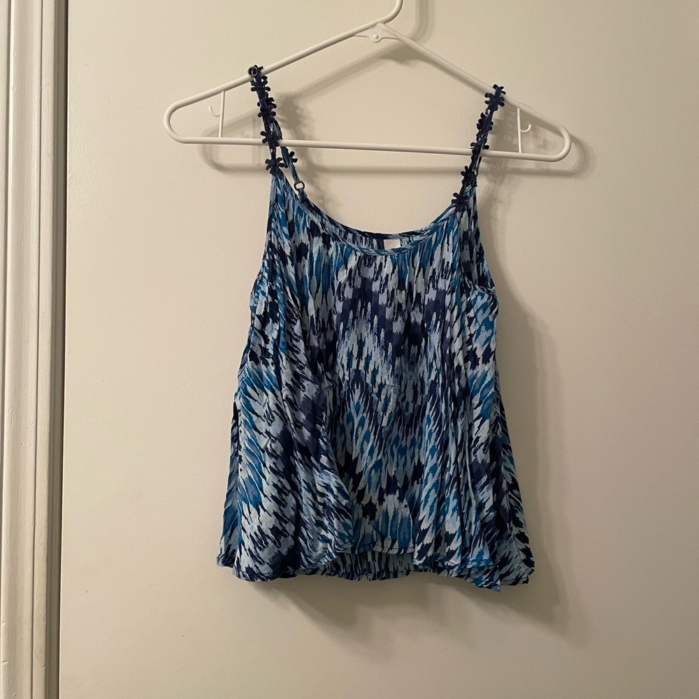 Blue Pattern Tank Top